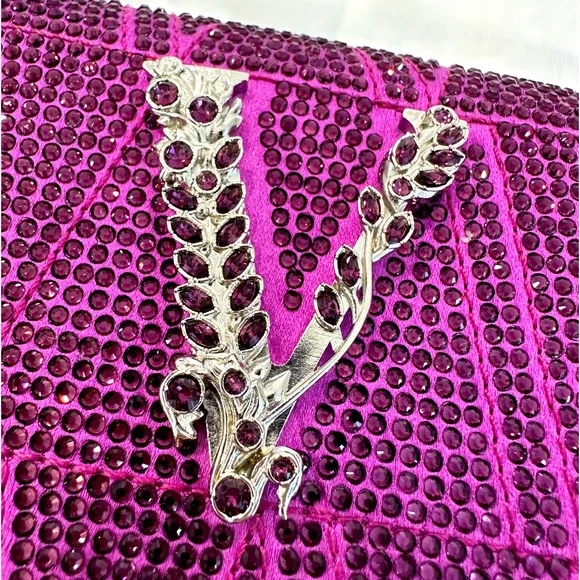 Versace Mini Medusa Monogram Crystal Embellished Satin Shoulder Bag - Picture 4 of 11